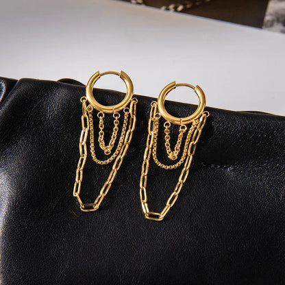 [ElanLuxe]Alaina Link Chain Hoops