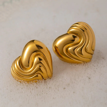 [ElanLuxe]Milena Heart Gold Earrings