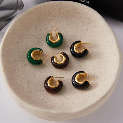 [ElanLuxe]Lexi Chunky Enamel Hoops