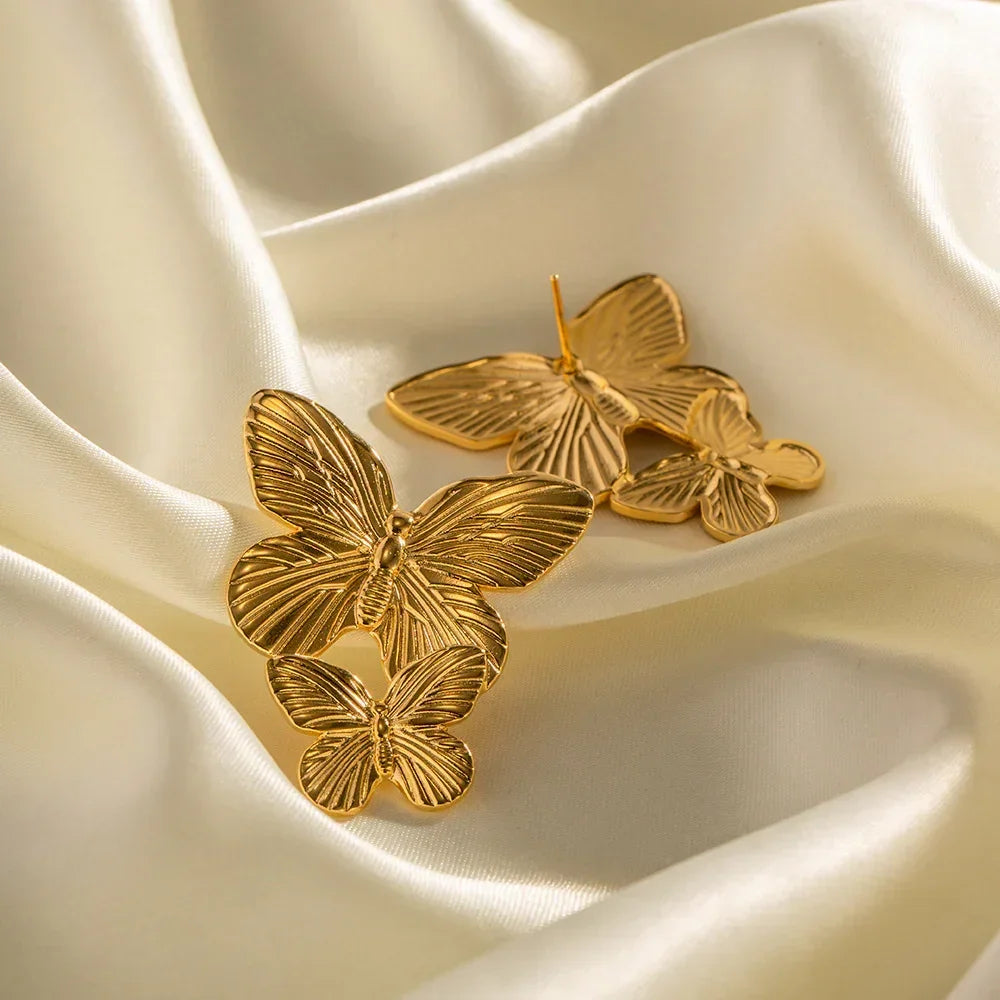 [ElanLuxe]Butterfly Gold Earrings