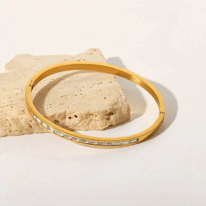 [ElanLuxe]Grace Gold Diamond Bangle