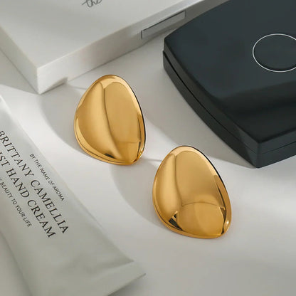 [ElanLuxe]Carrie Chunky Bean Gold Earrings