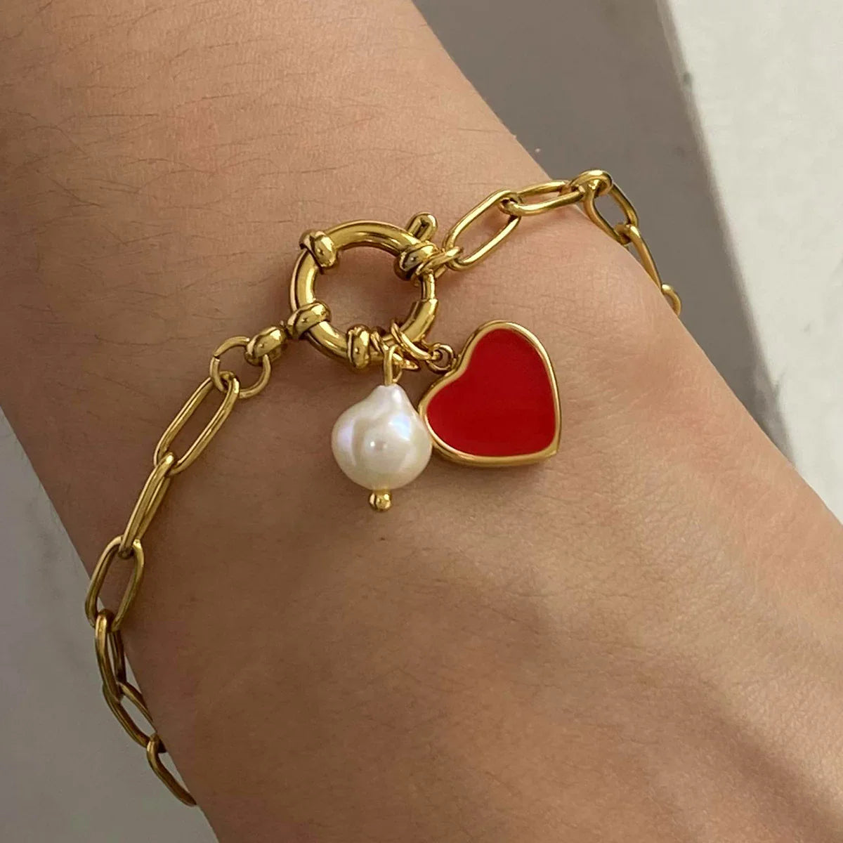 [ElanLuxe]Tanya Heart Pearl Bracelet