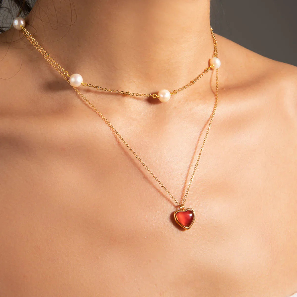 [ElanLuxe]Cecily Gold Heart Necklace