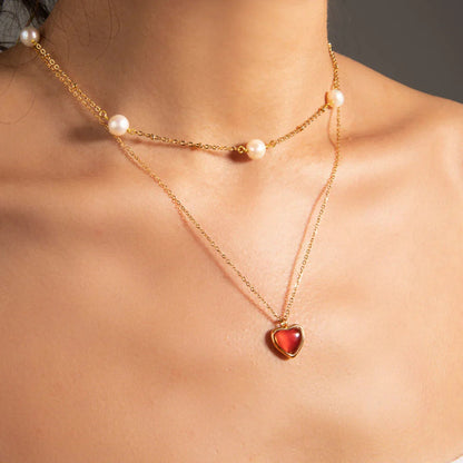 [ElanLuxe]Cecily Gold Heart Necklace