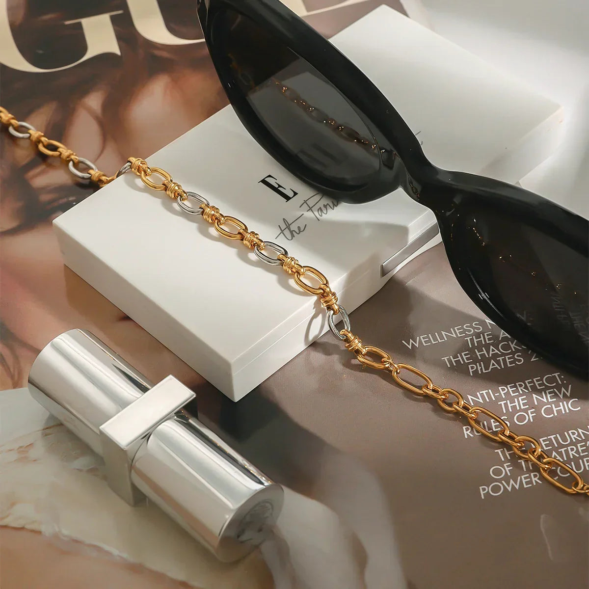[ElanLuxe]Addison Two Tone Gold Bracelet