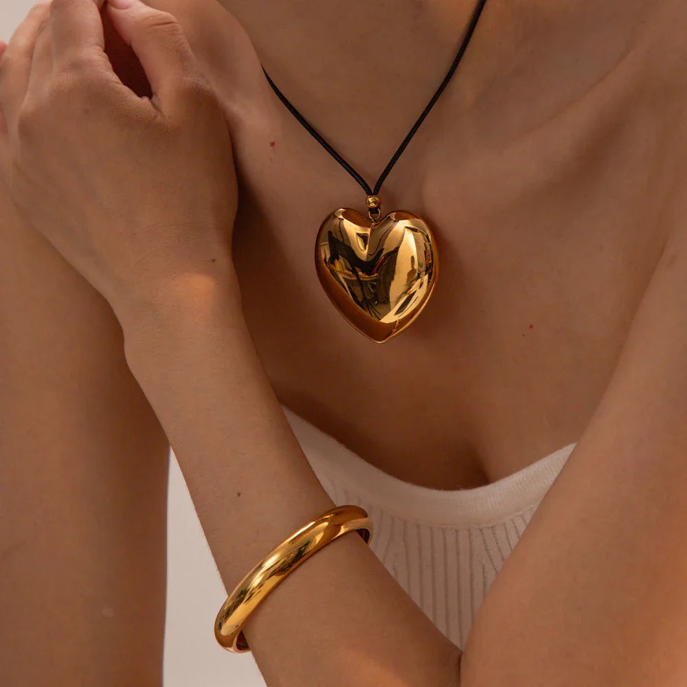 [ElanLuxe]Ophelia Gold Heart Necklace