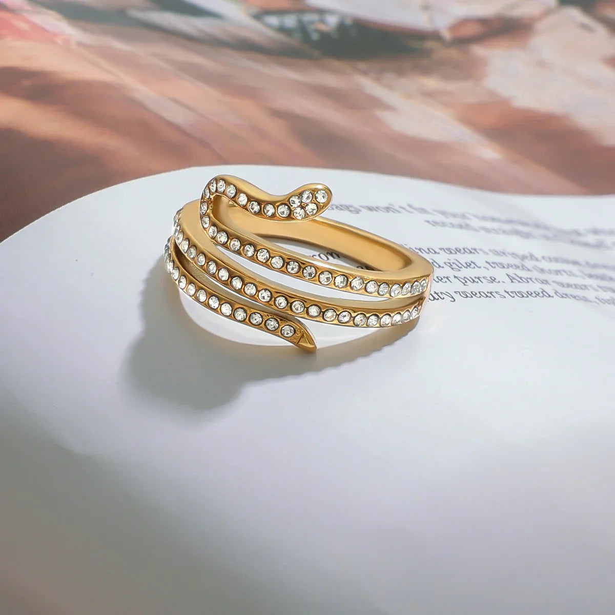 [ElanLuxe]Serpentina Layered Diamond Ring
