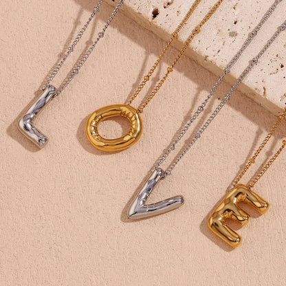 [ElanLuxe]Balloon Gold Initial Necklace