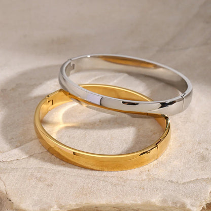 [ElanLuxe]Melina Large Stacking Gold Bangle