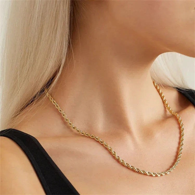 [ElanLuxe]Bianca Rope Chain Gold Necklace