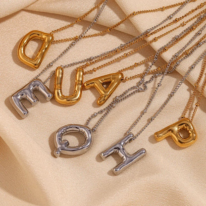 [ElanLuxe]Balloon Gold Initial Necklace