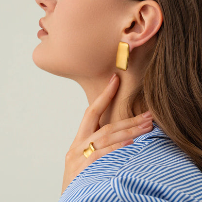 [ElanLuxe]Olive Gold Earrings