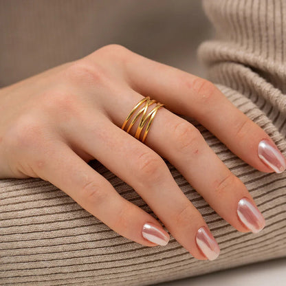 [ElanLuxe]River Gold Ring