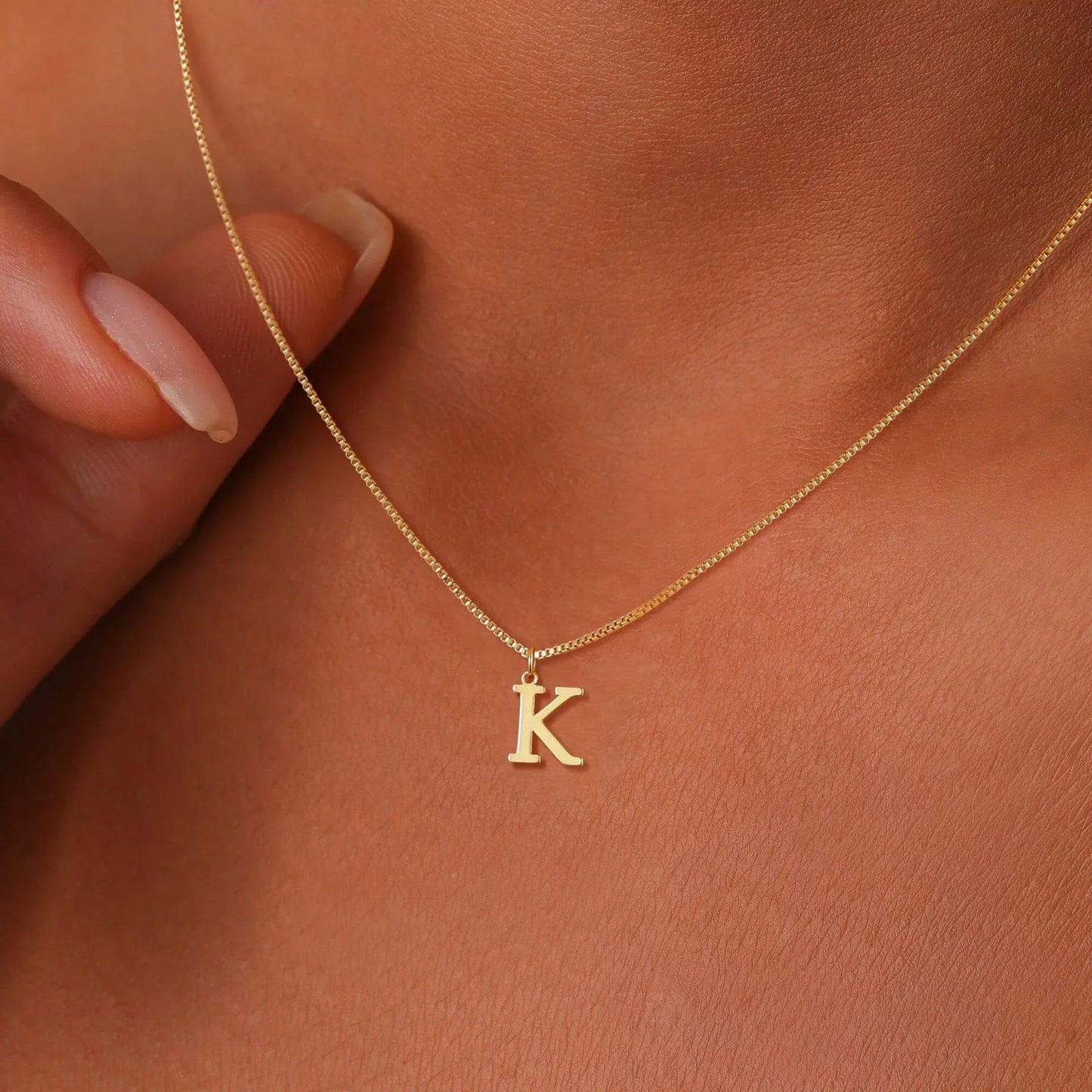 [ElanLuxe]Therese Letter Initial Gold Necklace