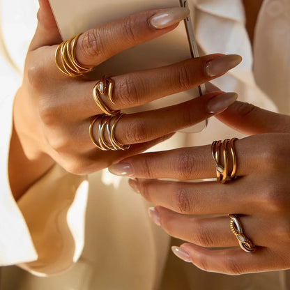[ElanLuxe]Nerisse Two-Tone Twist Ring
