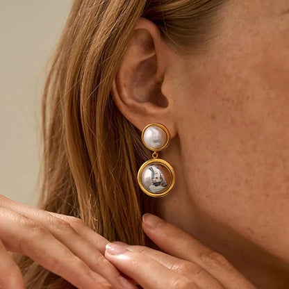 [ElanLuxe]Avery Pearl Dome Earrings