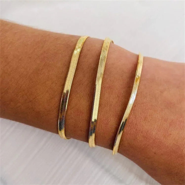 [ElanLuxe]Vida Gold Herringbone Bracelet
