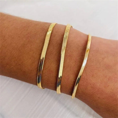 [ElanLuxe]Vida Gold Herringbone Bracelet