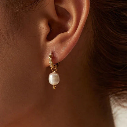 [ElanLuxe]Sara Pearl Earrings