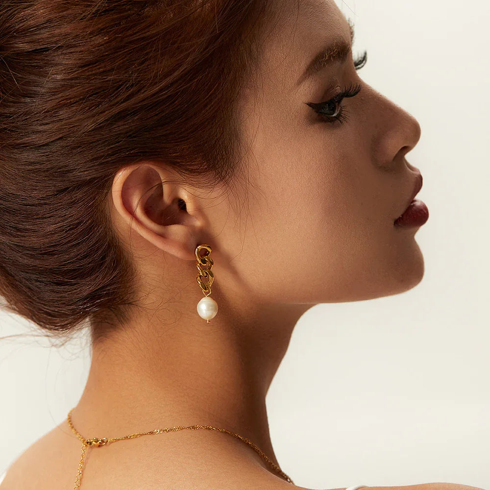 [ElanLuxe]Lumina Pearl Earrings