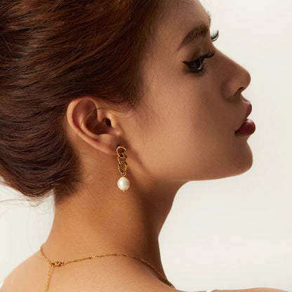 [ElanLuxe]Lumina Pearl Earrings
