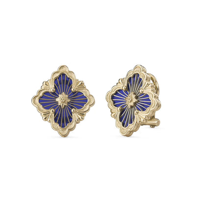 [ElanLuxe Jewelry JEWELRY]OPERA TULLE GOLD BUTTON EARRINGS ENAMELED ELEMENT