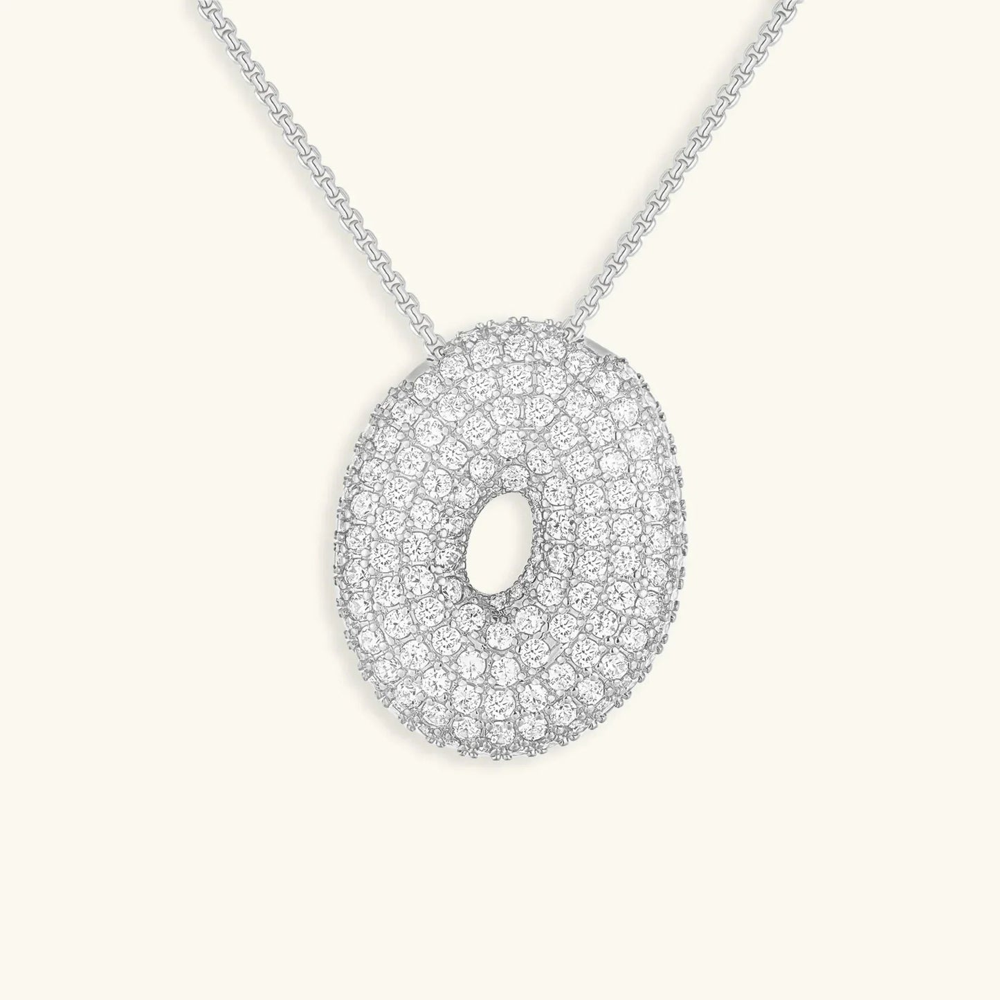 [ElanLuxe]Bubble Initial Diamond Necklace