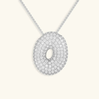 [ElanLuxe]Bubble Initial Diamond Necklace