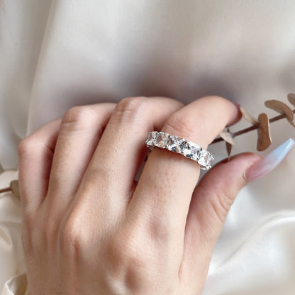 [ElanLuxe Jewelry]Elegant Princess Cut Tennis Ring