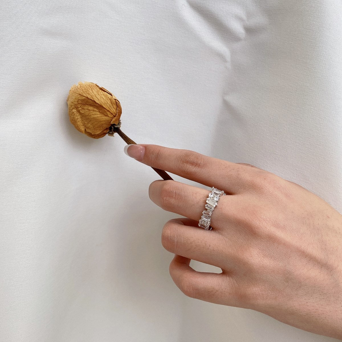 [ElanLuxe Jewelry]Delicate Multi Shape Tennis Ring