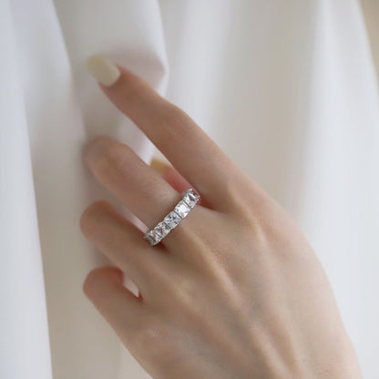 [ElanLuxe Jewelry]Elegant Princess Cut Tennis Ring