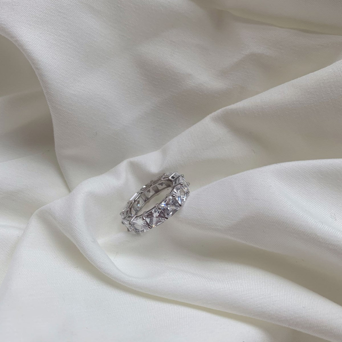 [ElanLuxe Jewelry]Elegant Princess Cut Tennis Ring