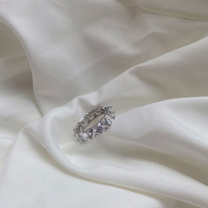 [ElanLuxe Jewelry]Elegant Princess Cut Tennis Ring