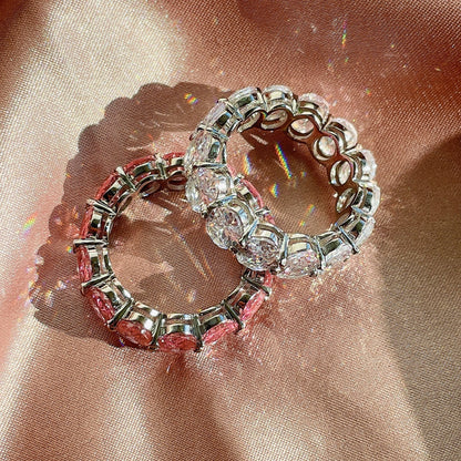 [ElanLuxe Jewelry]Dainty Elongated Cushion Cut Tennis Ring
