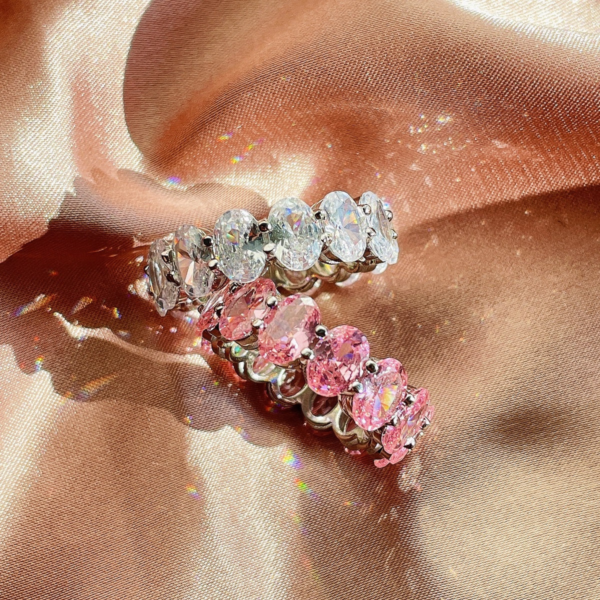 [ElanLuxe Jewelry]Dainty Elongated Cushion Cut Tennis Ring