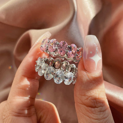 [ElanLuxe Jewelry]Dainty Elongated Cushion Cut Tennis Ring