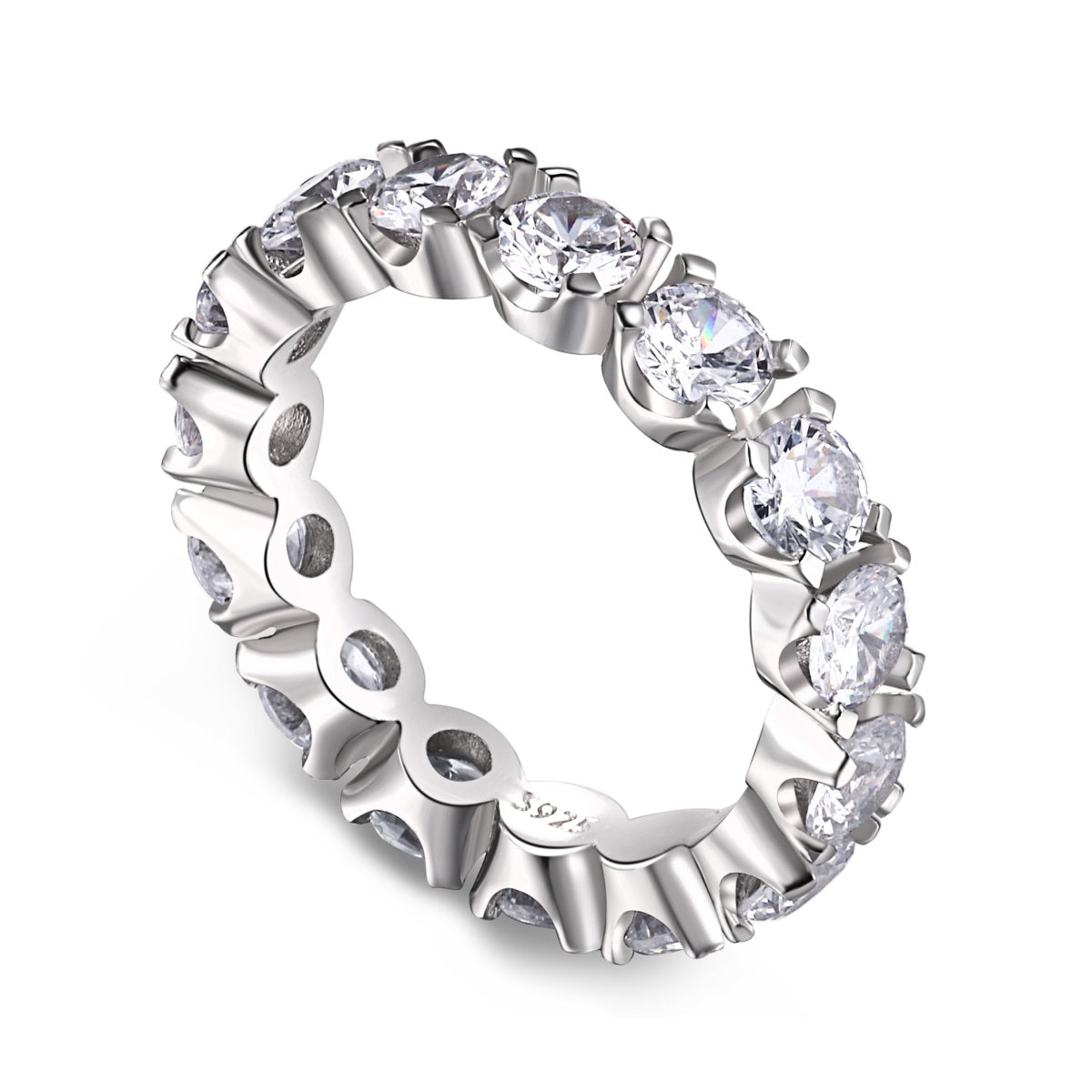 [ElanLuxe Jewelry]Eternity Round Cut Tennis Ring