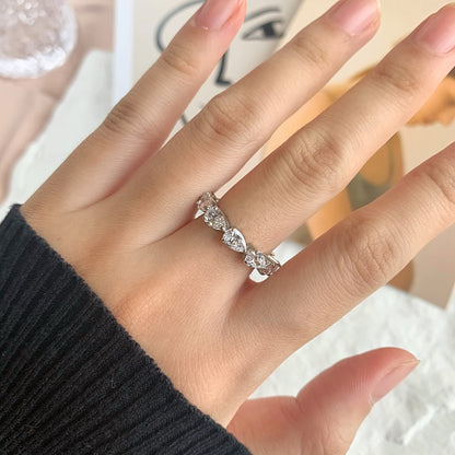 [ElanLuxe Jewelry]Exquisite Pear Cut Tennis Ring