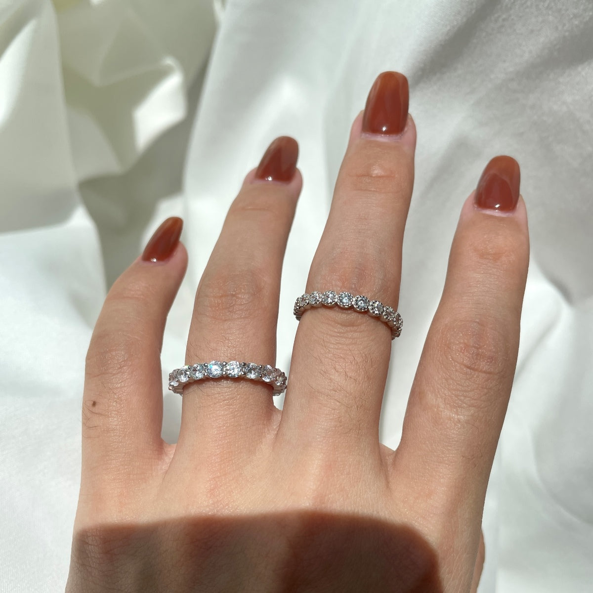 [ElanLuxe Jewelry]Sparkling Round Cut Tennis Ring