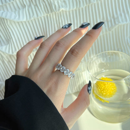 [ElanLuxe Jewelry]Dainty Elongated Cushion Cut Tennis Ring