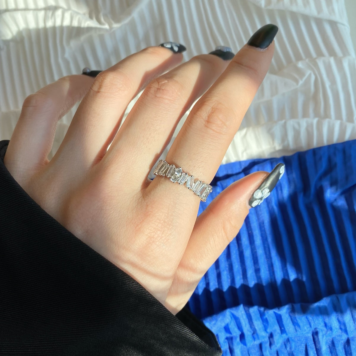 [ElanLuxe Jewelry]Delicate Multi Shape Tennis Ring