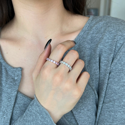 [ElanLuxe Jewelry]Eternity Round Cut Tennis Ring