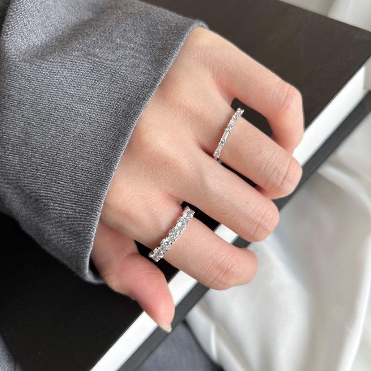 [ElanLuxe Jewelry]Eternity Round Cut Tennis Ring