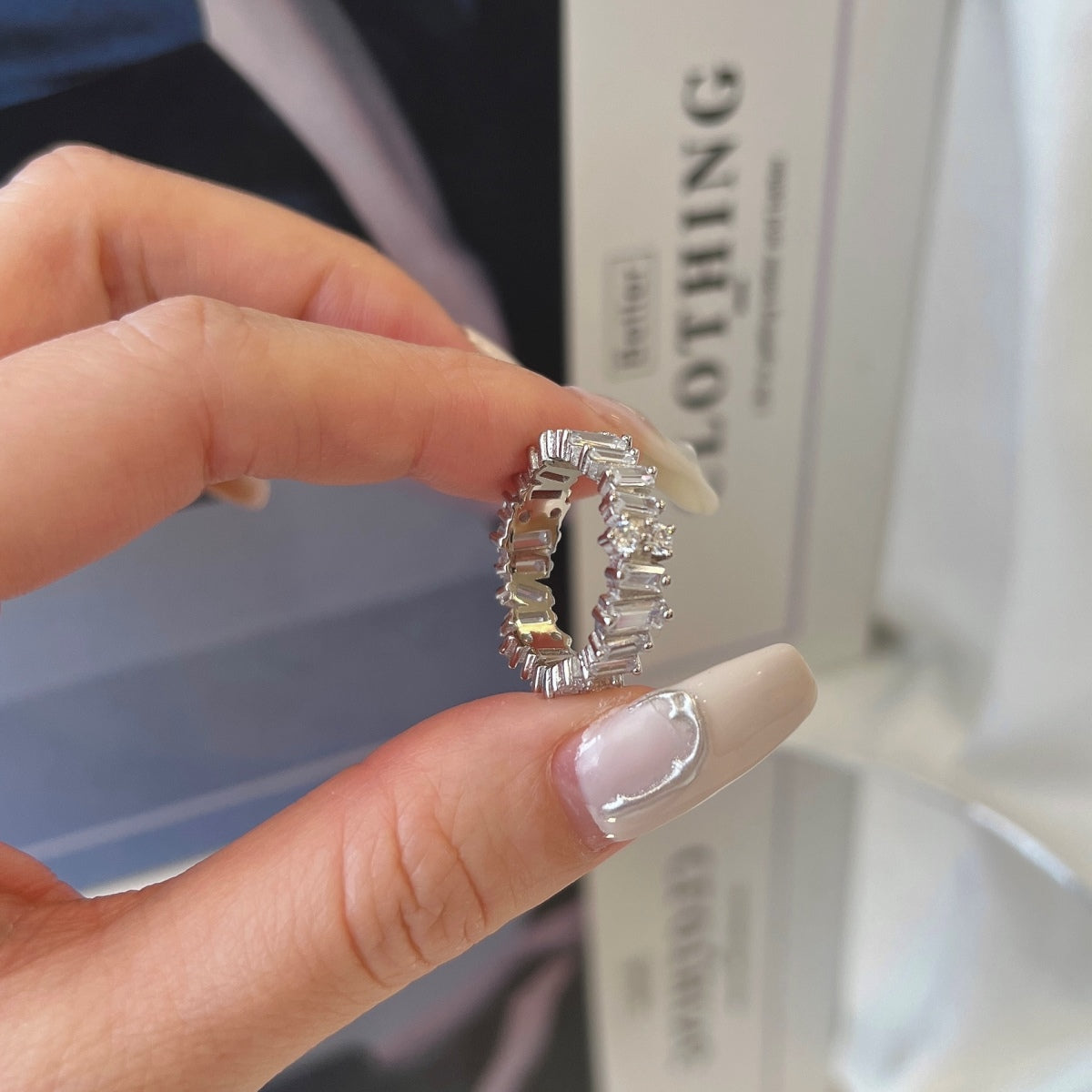 [ElanLuxe Jewelry]Delicate Multi Shape Tennis Ring