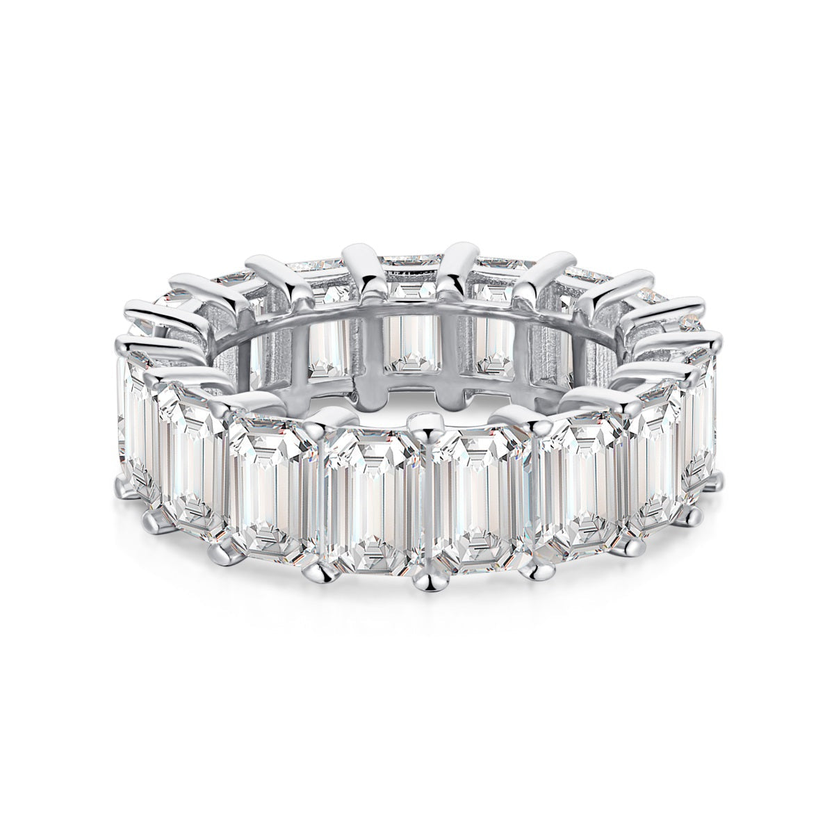 [ElanLuxe Jewelry]0.75 Carat Elegant Emerald Cut Tennis Ring