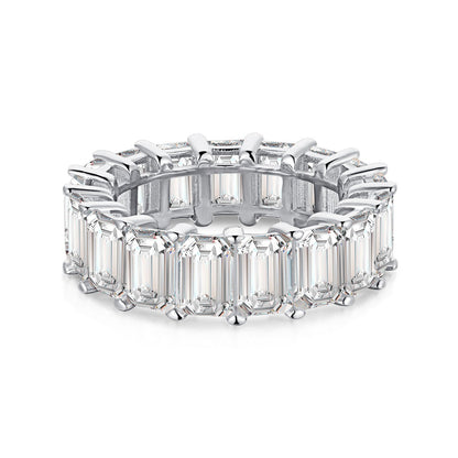 [ElanLuxe Jewelry]0.75 Carat Elegant Emerald Cut Tennis Ring