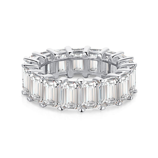 [ElanLuxe Jewelry]0.75 Carat Elegant Emerald Cut Tennis Ring