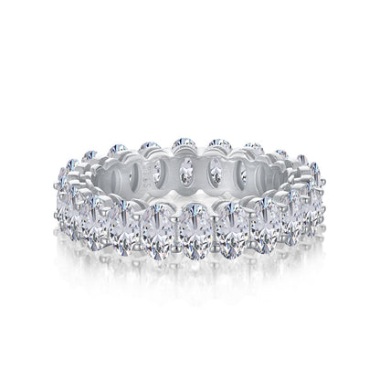 [ElanLuxe Jewelry]Ornate Oval Cut Tennis Ring