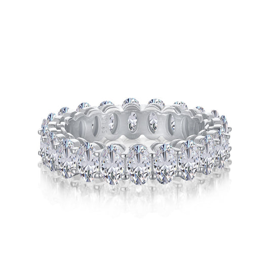 [ElanLuxe Jewelry]Ornate Oval Cut Tennis Ring